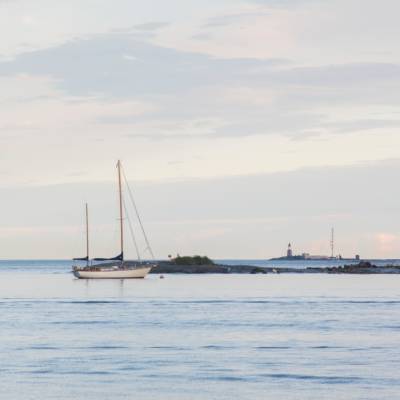 Sea, sky, sailing boat. Finnish archipelago.