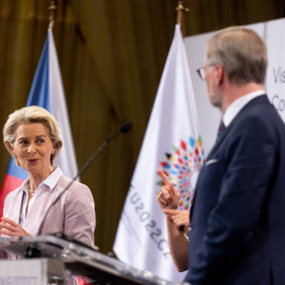 Commission President Ursula von der Leyen and Czech Prime Minister Petr Fiala