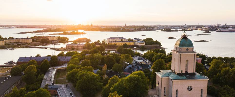 Helsinki, Sunset Green, Sea.